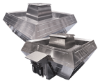 Vertical discharge roof fans