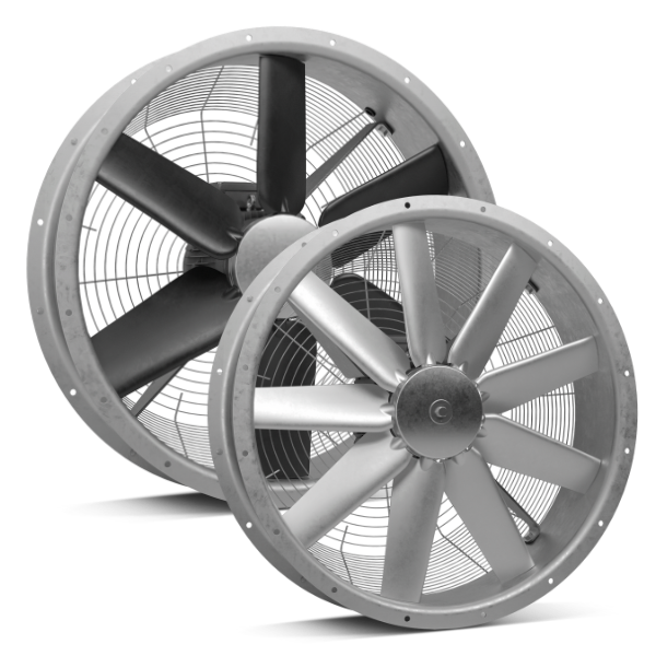 Composite shot showing both types of Woods cooling fans