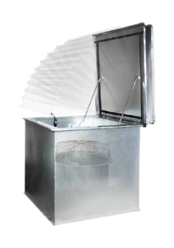 A smoke extraction roof hatch unit smha with automatic lid