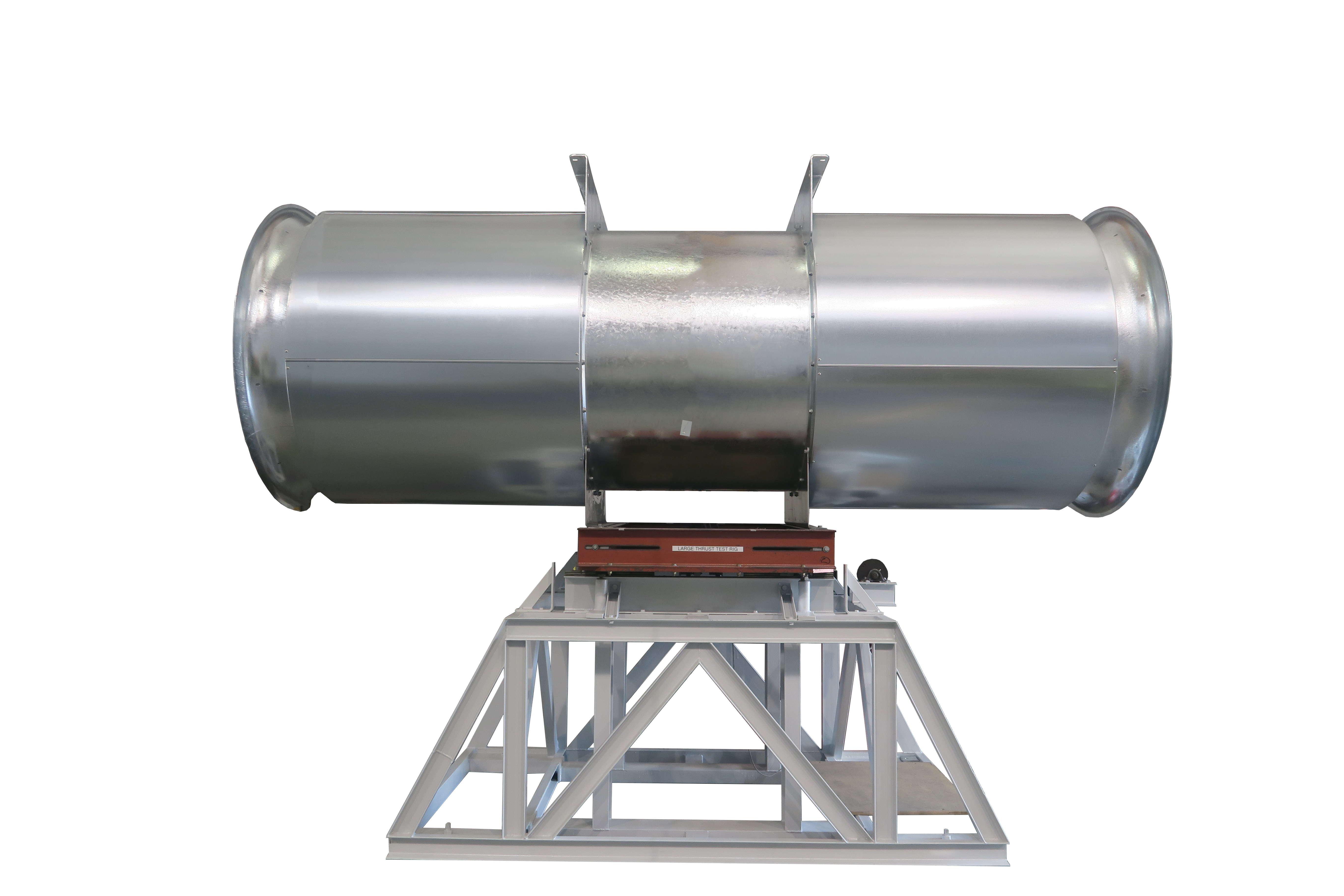 And axial jet fan on a testing stand