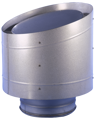An angled metal cowl diffuser